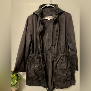 Ava & Viv 1X Dark Gray Lightweight Utility Parka Transitional Layering Gorpcore